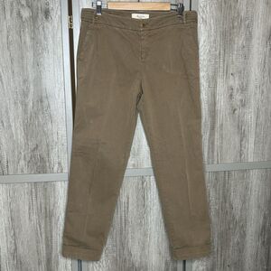 Max Mara Weekend Trousers Pants Size 14 Beige Pleats Cuffed